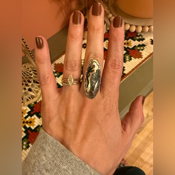 Bird Inlay Silver Ring - Picture 3 of 6